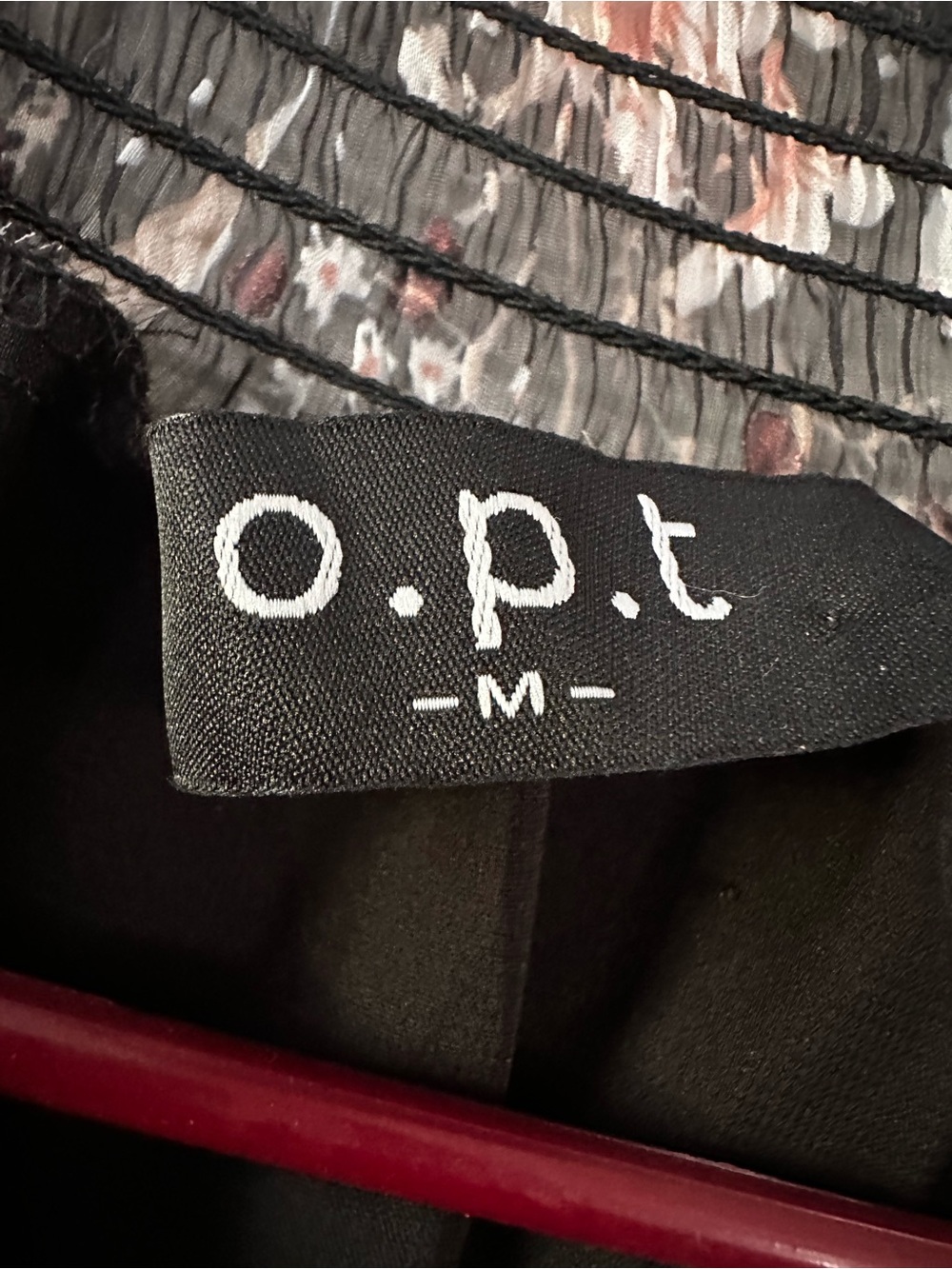 O.P.T Floral Black Mini Dress with Silver Dots that glimmer in the light - Picture 9 of 9
